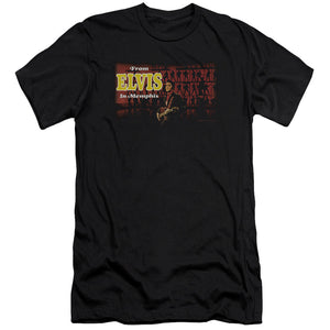 AN OFFCIALLY LICENSED ELVIS PRESLEY FROM ELVIS IN MEMPHIS MEN'S PREMIUM SLIM FIT T-SHIRT BLACK