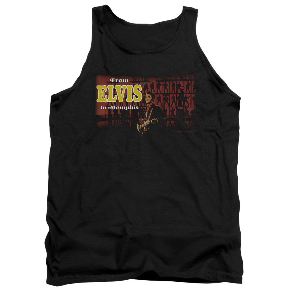 AN OFFCIALLY LICENSED ELVIS PRESLEY FROM ELVIS IN MEMPHIS ADULT UNISEX TANK TOP BLACK