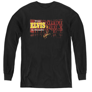AN OFFCIALLY LICENSED ELVIS PRESLEY FROM ELVIS IN MEMPHIS YOUTH LONG SLEEVE T-SHIRT BLACK