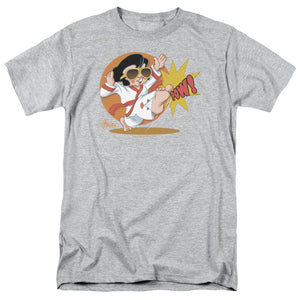 AN OFFCIALLY LICENSED ELVIS PRESLEY KARATE KING MEN'S REGULAR FIT T-SHIRT ATHLETIC HEATHER