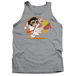AN OFFCIALLY LICENSED ELVIS PRESLEY KARATE KING ADULT UNISEX TANK TOP ATHLETIC HEATHER