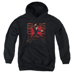 AN OFFCIALLY LICENSED ELVIS PRESLEY 69 ANIME YOUTH HOODIE BLACK
