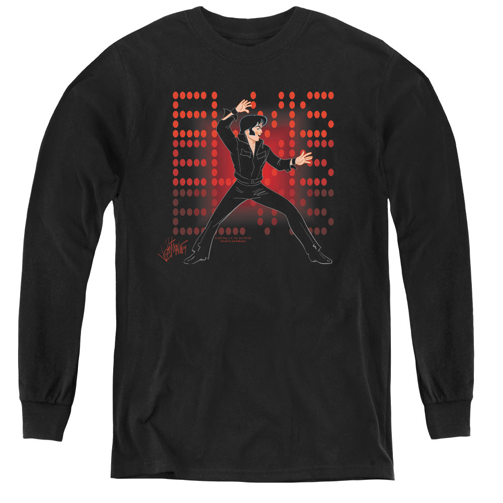 AN OFFCIALLY LICENSED ELVIS PRESLEY 69 ANIME YOUTH LONG SLEEVE T-SHIRT BLACK