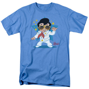 AN OFFCIALLY LICENSED ELVIS PRESLEY JUMPSUIT MEN'S REGULAR FIT T-SHIRT CAROLINA BLUE