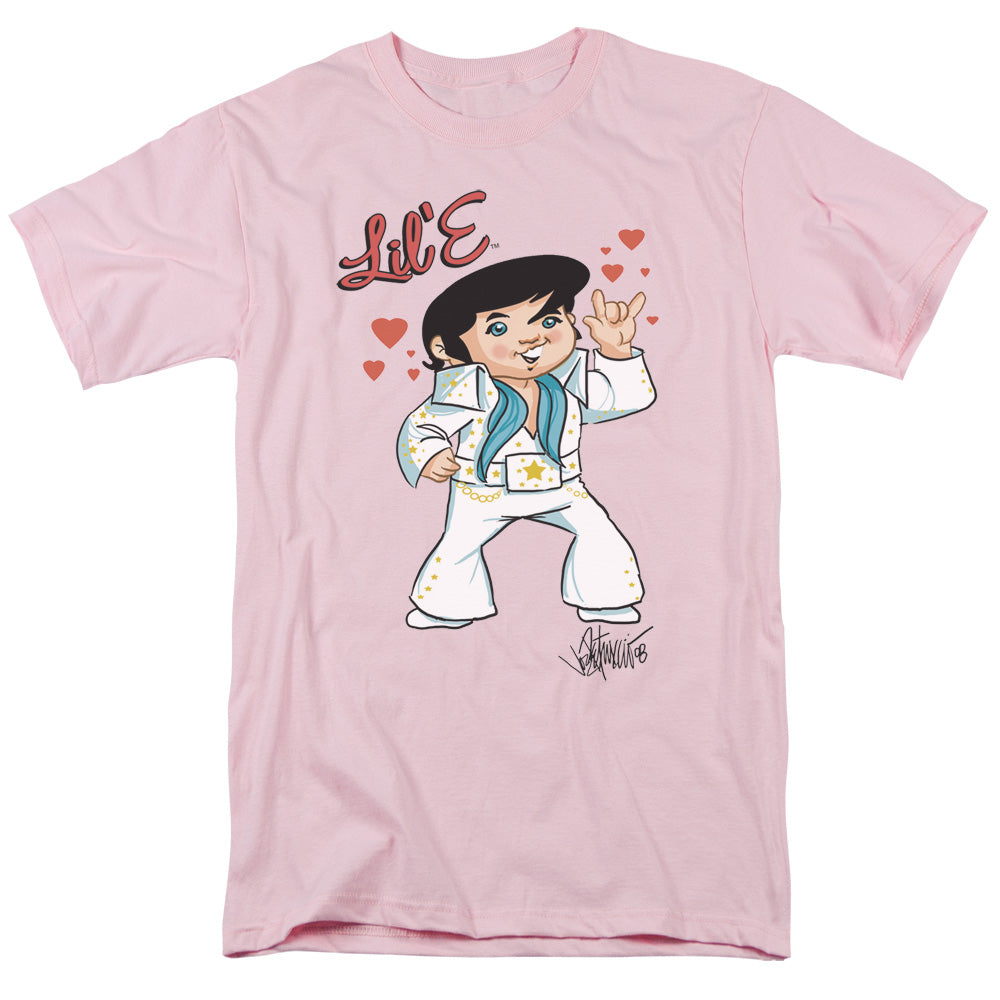 AN OFFCIALLY LICENSED ELVIS PRESLEY LIL E MEN'S REGULAR FIT T-SHIRT PINK
