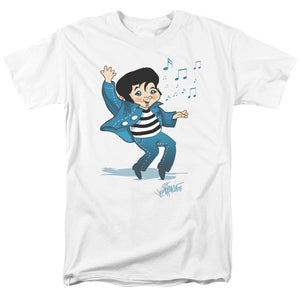 AN OFFCIALLY LICENSED ELVIS PRESLEY LIL JAILBIRD MEN'S REGULAR FIT T-SHIRT WHITE