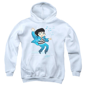 AN OFFCIALLY LICENSED ELVIS PRESLEY LIL JAILBIRD YOUTH HOODIE WHITE