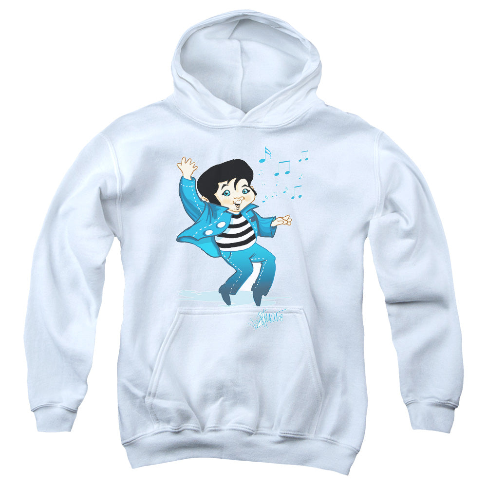 AN OFFCIALLY LICENSED ELVIS PRESLEY LIL JAILBIRD YOUTH HOODIE WHITE