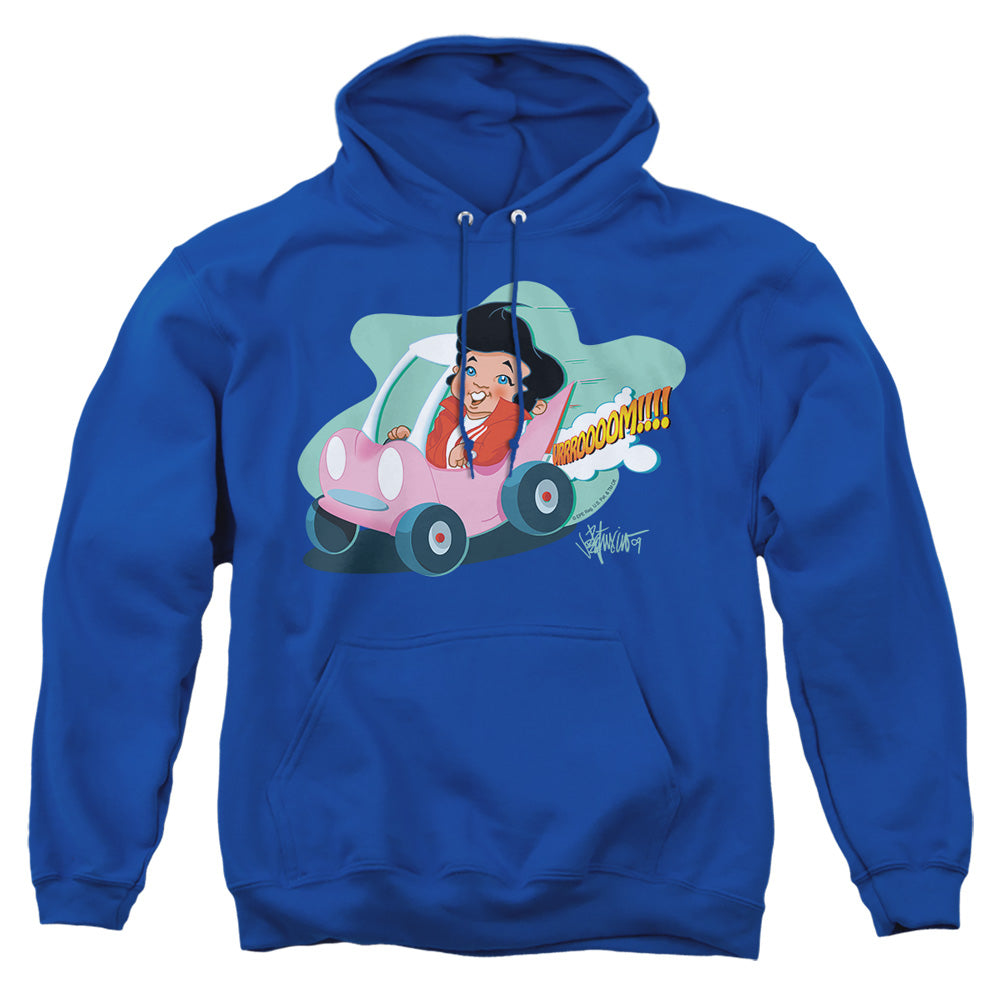 AN OFFCIALLY LICENSED ELVIS PRESLEY SPEEDWAY ADULT UNISEX PULLOVER HOODIE ROYAL