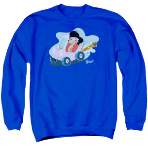 AN OFFCIALLY LICENSED ELVIS PRESLEY SPEEDWAY ADULT UNISEX CREWNECK SWEATSHIRT ROYAL