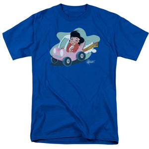 AN OFFCIALLY LICENSED ELVIS PRESLEY SPEEDWAY MEN'S REGULAR FIT T-SHIRT ROYAL