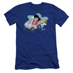 AN OFFCIALLY LICENSED ELVIS PRESLEY SPEEDWAY MEN'S PREMIUM SLIM FIT T-SHIRT ROYAL