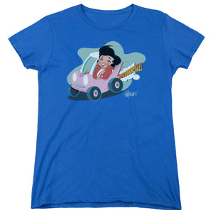 AN OFFCIALLY LICENSED ELVIS PRESLEY SPEEDWAY WOMEN'S REGULAR FIT T-SHIRT ROYAL
