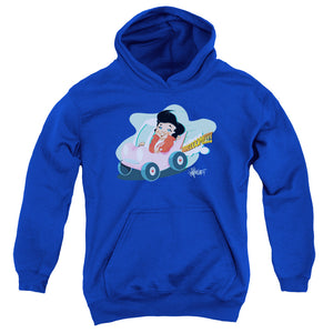 AN OFFCIALLY LICENSED ELVIS PRESLEY SPEEDWAY YOUTH HOODIE ROYAL