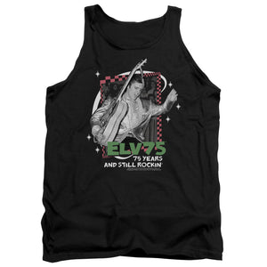 AN OFFCIALLY LICENSED ELVIS PRESLEY STILL ROCKIN ADULT UNISEX TANK TOP BLACK