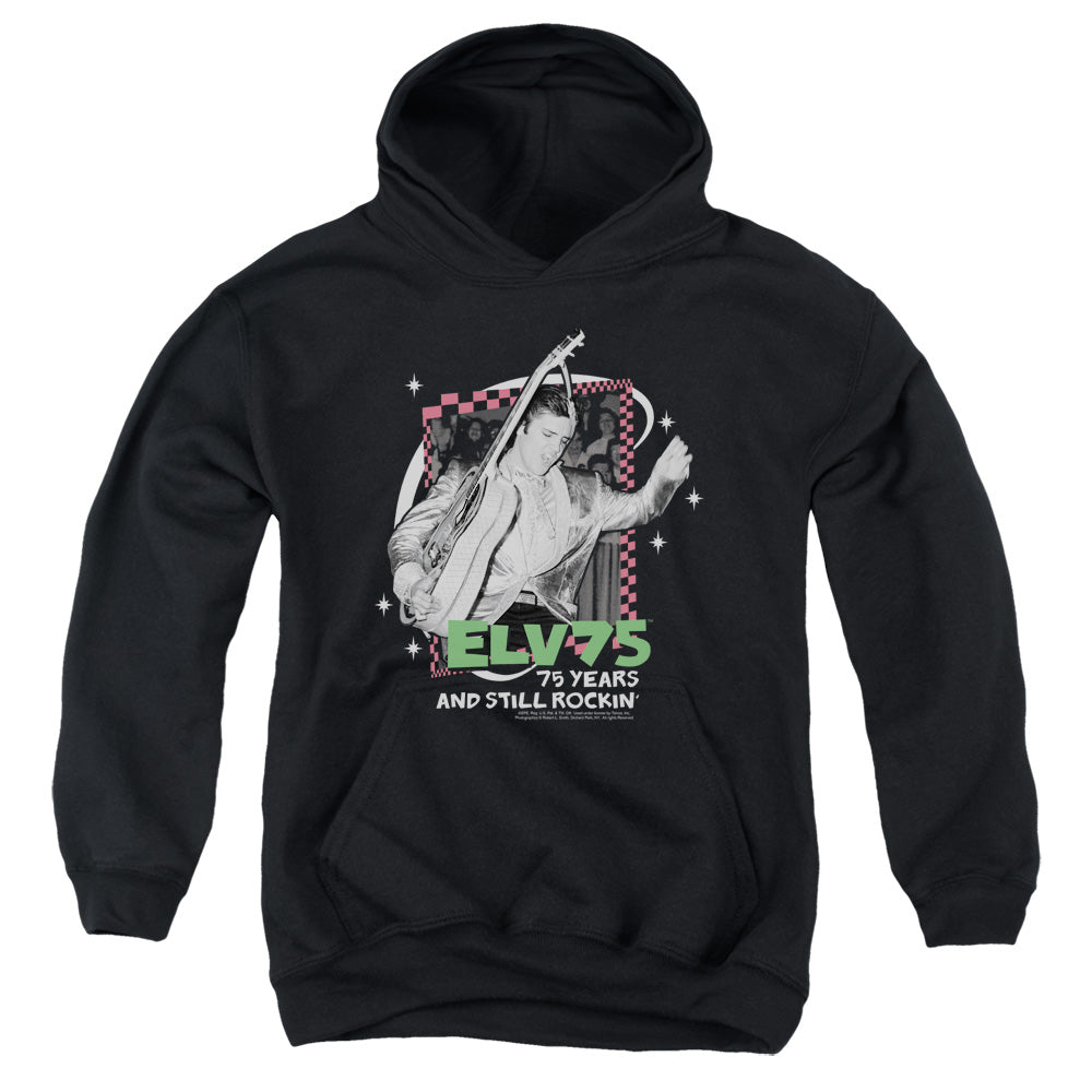 AN OFFCIALLY LICENSED ELVIS PRESLEY STILL ROCKIN YOUTH HOODIE BLACK