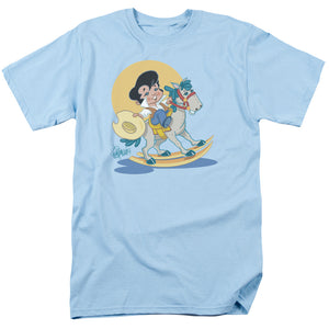 AN OFFCIALLY LICENSED ELVIS PRESLEY YIP E MEN'S REGULAR FIT T-SHIRT LIGHT BLUE
