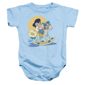 AN OFFCIALLY LICENSED ELVIS PRESLEY YIP E BABY BODYSUIT LIGHT BLUE