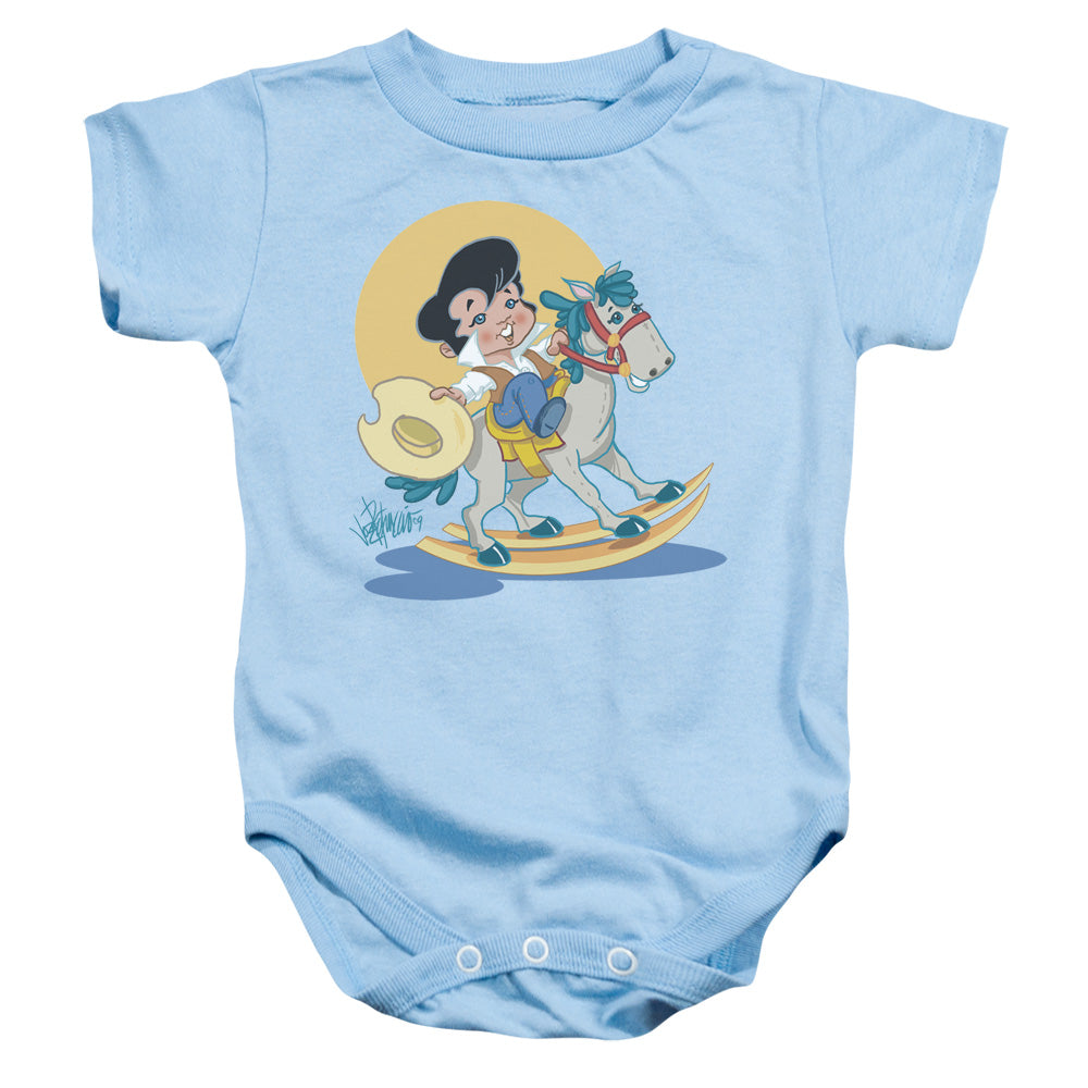 AN OFFCIALLY LICENSED ELVIS PRESLEY YIP E BABY BODYSUIT LIGHT BLUE