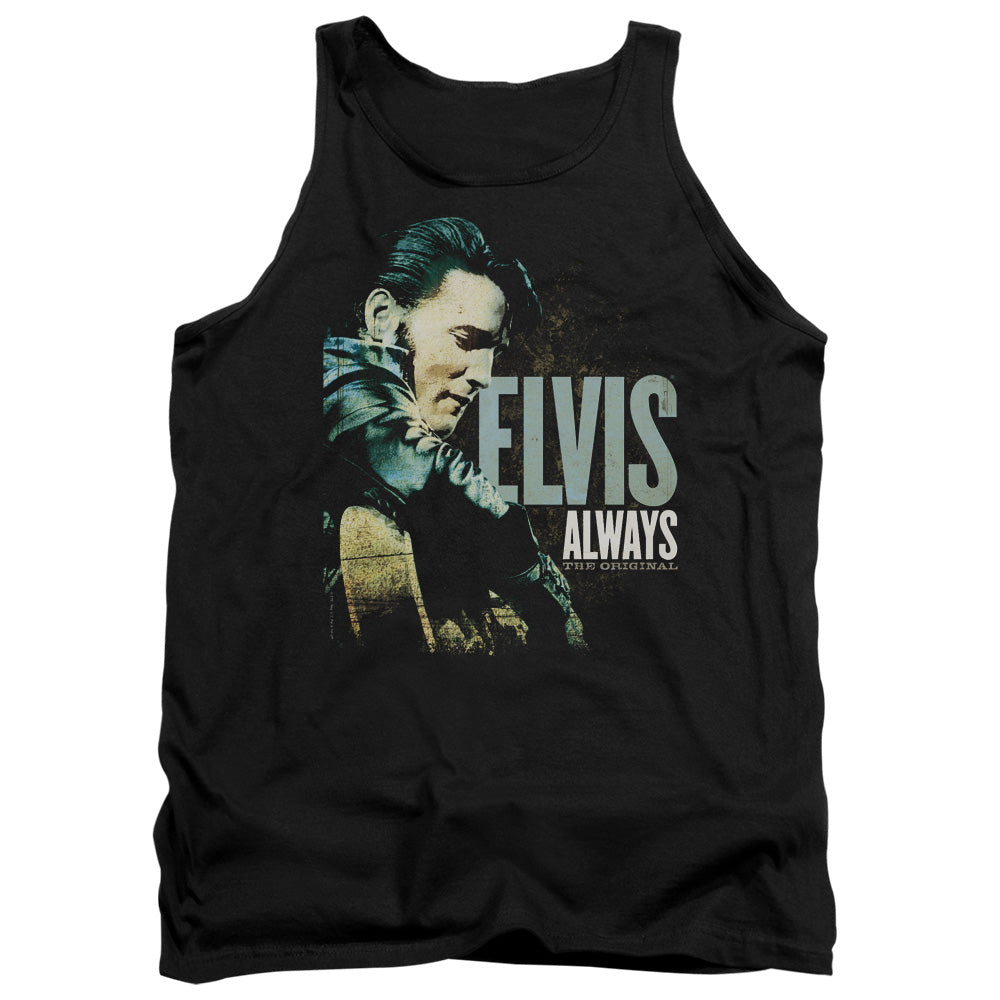 AN OFFCIALLY LICENSED ELVIS PRESLEY ALWAYS THE ORIGINAL ADULT UNISEX TANK TOP BLACK