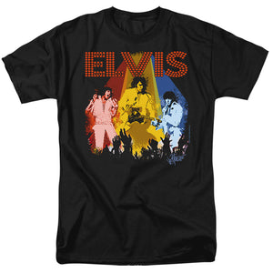 AN OFFCIALLY LICENSED ELVIS PRESLEY VEGAS REMEMBERED MEN'S REGULAR FIT T-SHIRT BLACK