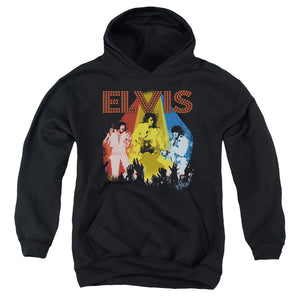 AN OFFCIALLY LICENSED ELVIS PRESLEY VEGAS REMEMBERED YOUTH HOODIE BLACK