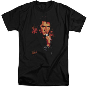 AN OFFCIALLY LICENSED ELVIS PRESLEY TROUBLE MEN'S TALL FIT T-SHIRT BLACK