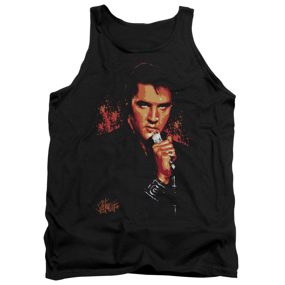 AN OFFCIALLY LICENSED ELVIS PRESLEY TROUBLE ADULT UNISEX TANK TOP BLACK
