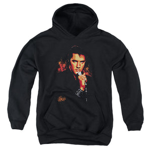 AN OFFCIALLY LICENSED ELVIS PRESLEY TROUBLE YOUTH HOODIE BLACK