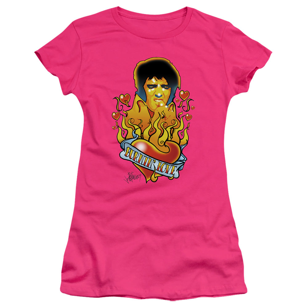 Elvis Presley Burning Love Licensed Women's T-Shirt Juniors MD-LG