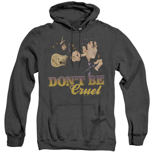 AN OFFCIALLY LICENSED ELVIS PRESLEY DONT BE CRUEL ADULT UNISEX HEATHER PULLOVER HOODIE BLACK