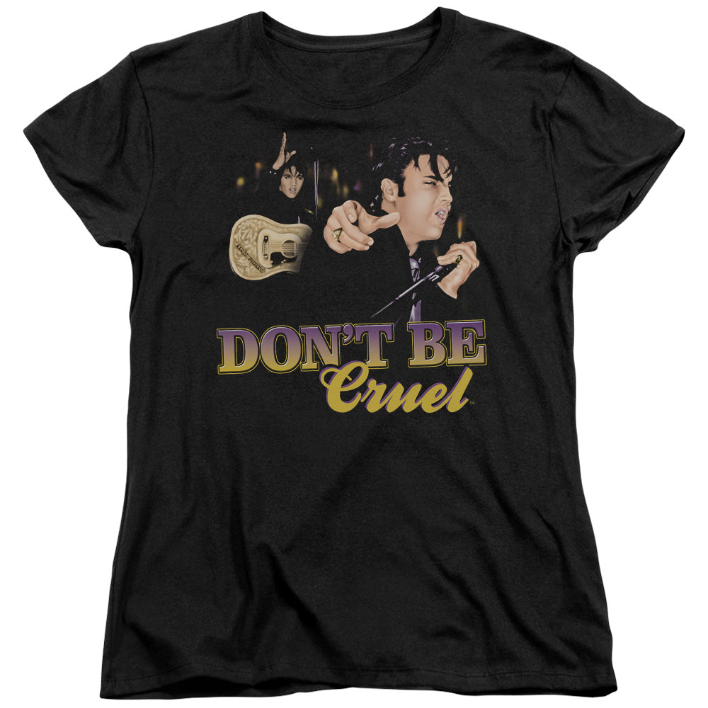 AN OFFCIALLY LICENSED ELVIS PRESLEY DONT BE CRUEL WOMEN'S REGULAR FIT T-SHIRT BLACK