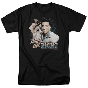 AN OFFCIALLY LICENSED ELVIS PRESLEY THATS ALL RIGHT MEN'S REGULAR FIT T-SHIRT BLACK