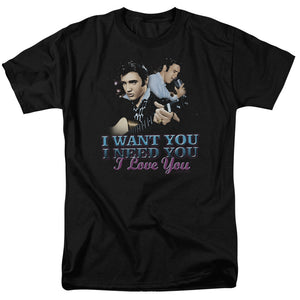 AN OFFCIALLY LICENSED ELVIS PRESLEY I WANT YOU MEN'S REGULAR FIT T-SHIRT BLACK