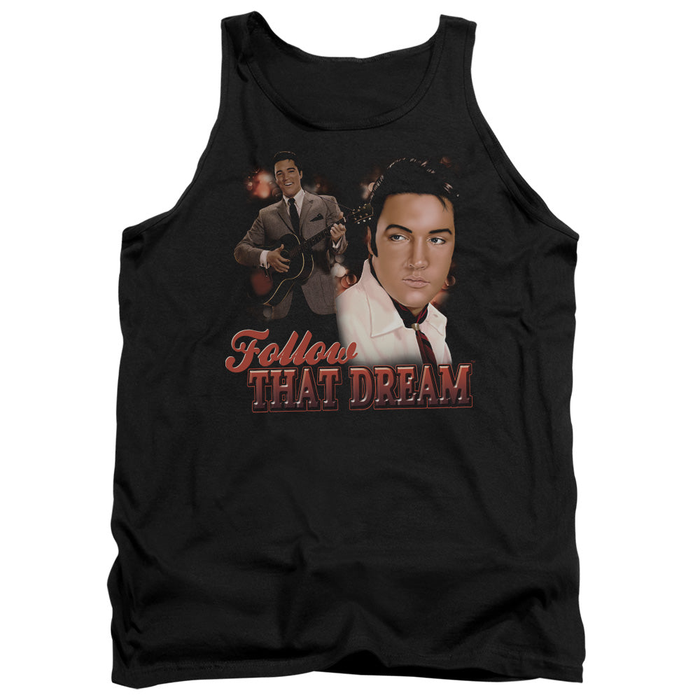 AN OFFCIALLY LICENSED ELVIS PRESLEY FOLLOW THAT DREAM ADULT UNISEX TANK TOP BLACK