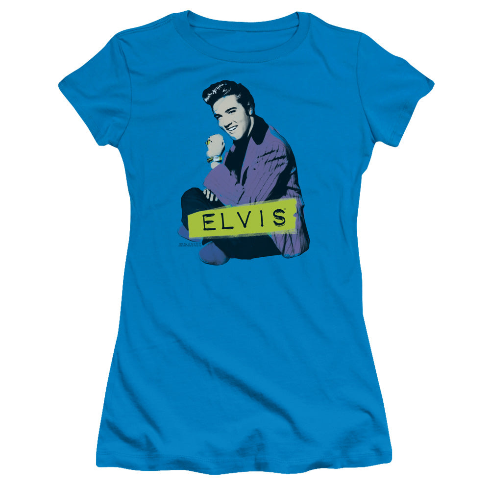Elvis Presley Sitting Licensed Women's T-Shirt Juniors SM-XL