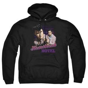 AN OFFCIALLY LICENSED ELVIS PRESLEY HEARTBREAK HOTEL ADULT UNISEX PULLOVER HOODIE BLACK