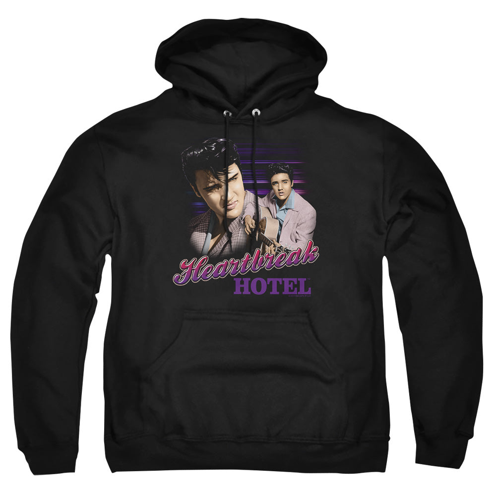 AN OFFCIALLY LICENSED ELVIS PRESLEY HEARTBREAK HOTEL ADULT UNISEX PULLOVER HOODIE BLACK
