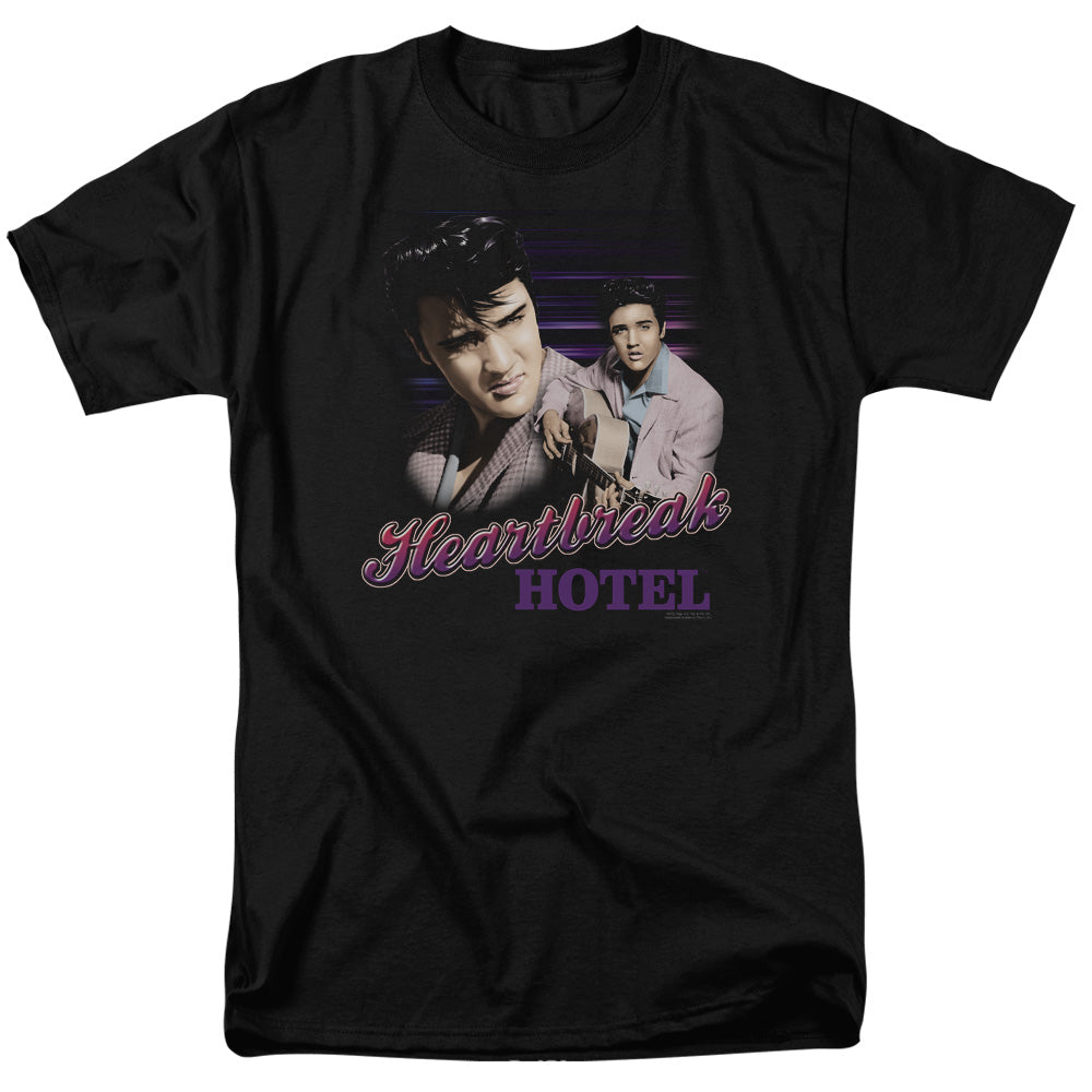 AN OFFCIALLY LICENSED ELVIS PRESLEY HEARTBREAK HOTEL MEN'S REGULAR FIT T-SHIRT BLACK