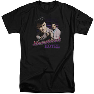 AN OFFCIALLY LICENSED ELVIS PRESLEY HEARTBREAK HOTEL MEN'S TALL FIT T-SHIRT BLACK