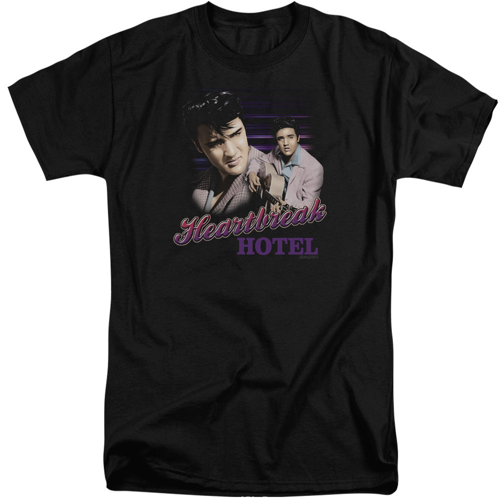 AN OFFCIALLY LICENSED ELVIS PRESLEY HEARTBREAK HOTEL MEN'S TALL FIT T-SHIRT BLACK