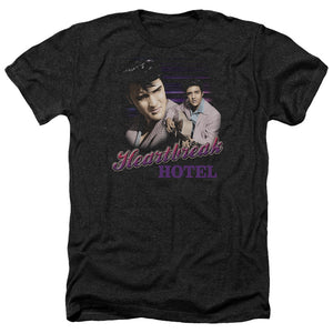 AN OFFCIALLY LICENSED ELVIS PRESLEY HEARTBREAK HOTEL MEN'S HEATHER T-SHIRT CHARCOAL