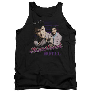 AN OFFCIALLY LICENSED ELVIS PRESLEY HEARTBREAK HOTEL ADULT UNISEX TANK TOP BLACK