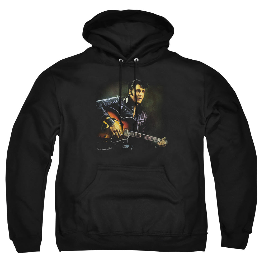 AN OFFCIALLY LICENSED ELVIS PRESLEY 1968 ADULT UNISEX PULLOVER HOODIE BLACK