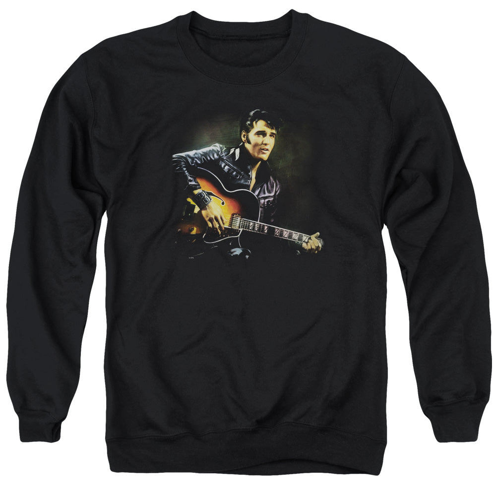 AN OFFCIALLY LICENSED ELVIS PRESLEY 1968 ADULT UNISEX CREWNECK SWEATSHIRT BLACK