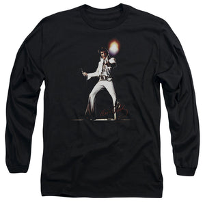 AN OFFCIALLY LICENSED ELVIS PRESLEY GLORIOUS MEN'S LONG SLEEVE T-SHIRT BLACK