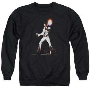 AN OFFCIALLY LICENSED ELVIS PRESLEY GLORIOUS ADULT UNISEX CREWNECK SWEATSHIRT BLACK