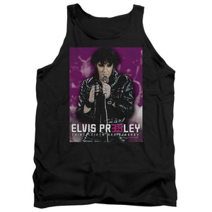 AN OFFCIALLY LICENSED ELVIS PRESLEY 35 LEATHER ADULT UNISEX TANK TOP BLACK