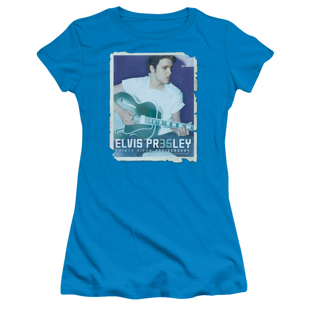 Elvis Presley 35 Guitar Licensed Women's T-Shirt Juniors SM