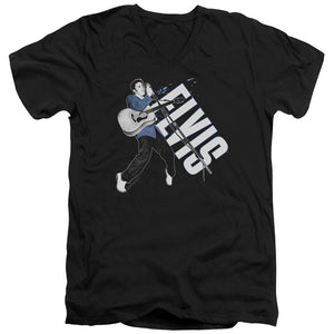 AN OFFCIALLY LICENSED ELVIS PRESLEY ON HIS TOES MEN'S V-NECK T-SHIRT BLACK